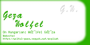 geza wolfel business card
